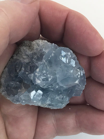 CELESTITE Natural Specimen from Madagascar 3.7 oz. power crystals #172