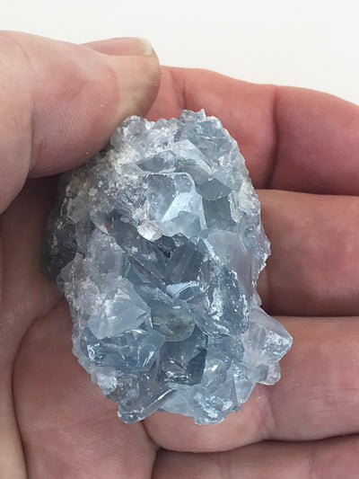 CELESTITE Natural Specimen from Madagascar 4.1 oz. power crystals #173