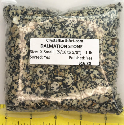 DALMATIAN STONE size Extra Small (5/16 to 5/8") polished stone - 1 lb.