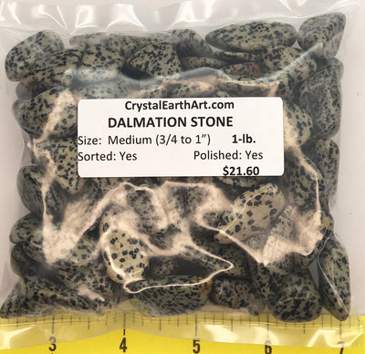 DALMATIAN STONE size Medium (3/4 to 1") polished stone - 1 lb.