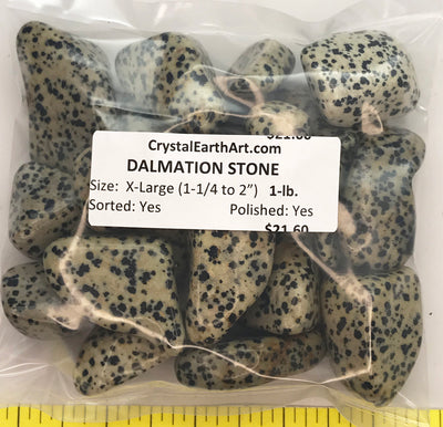 DALMATIAN STONE size X-Large  (1-1/4 to 2") polished stone - 1 lb.