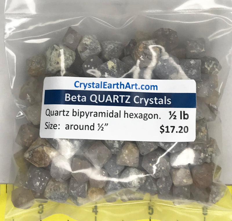 QUARTZ BETA (or High Quartz) octagons -  size: around 1/2" crystals  - 1/2 lb.