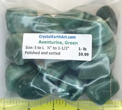 AVENTURINE GREEN Sizes Small to Large  polished quartz  crystals  1 lb bulk