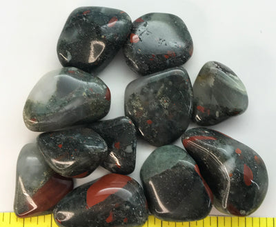 JASPER BLOODSTONE X-Large + (1-1/4" + ) polished stones.    1/2 lb bulk