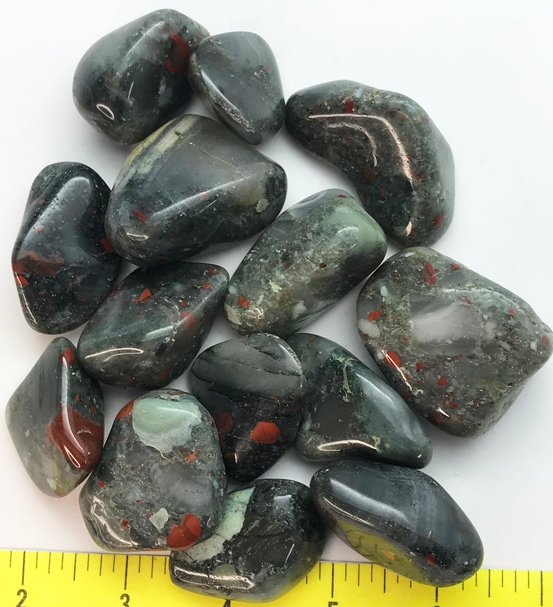 JASPER BLOODSTONE X-Large + (1-1/4" + ) polished stones.    1 lb bulk
