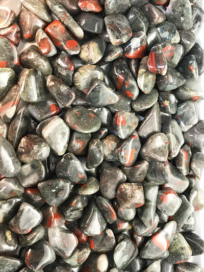 JASPER BLOODSTONE X-Large + (1-1/4" + ) polished stones.    1 lb bulk