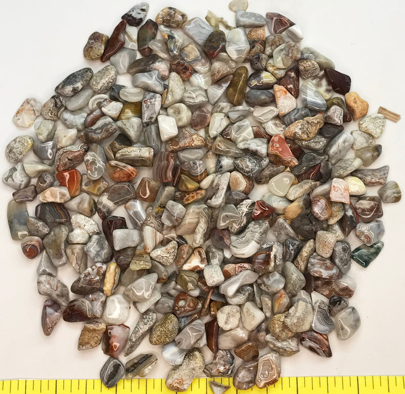 AGATE CRAZY LACE X-SMALL ( 5/16" to 5/8" ) polished stones.    1/2 lb