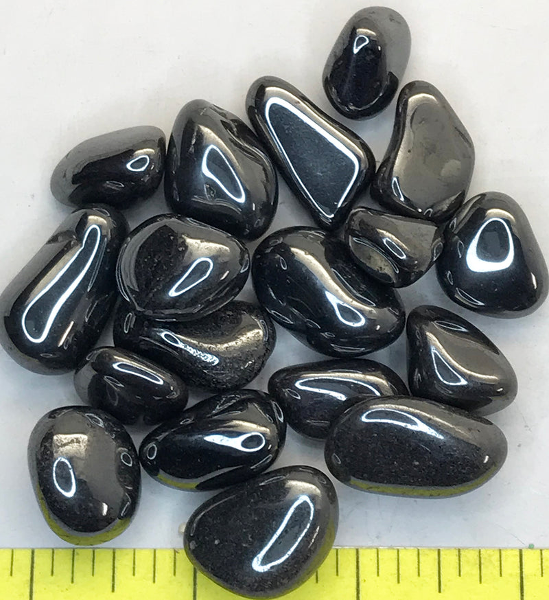 Hematite Medium ( 3/4" to 1" ) polished stones.    1/2 lb