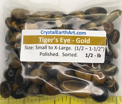 TIGER EYE GOLDEN Small to X-Large polished stones     1/2 lb