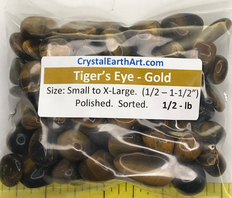 TIGER EYE GOLDEN Small to X-Large polished stones     1/2 lb