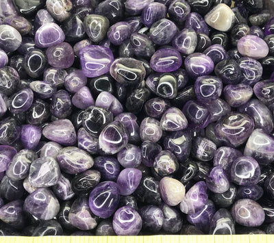 AMETHYST Large  (7/8-1-1/4")  amethyst mix polished stones value pack.  1 lb