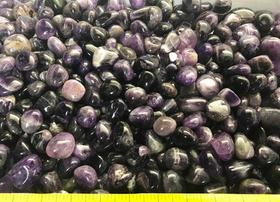 AMETHYST Large  (7/8-1-1/4")  amethyst mix polished stones value pack.  1 lb