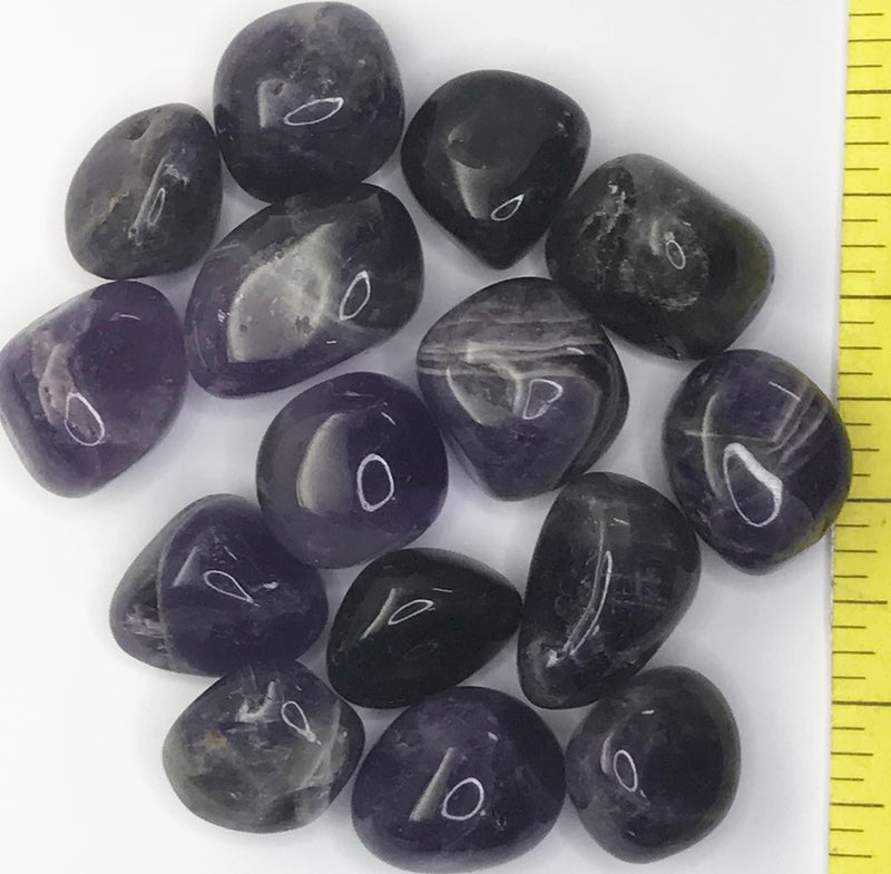 AMETHYST Large  (7/8-1-1/4")  amethyst mix polished stones value pack.  1/2 lb