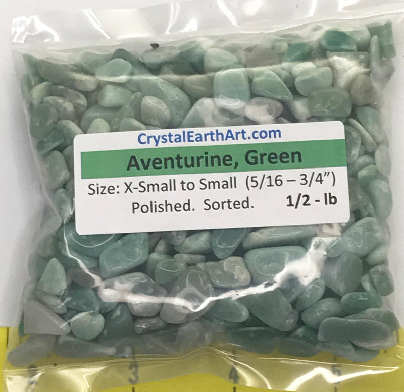 AVENTURINE GREEN X-Small to Small (5/16 to 3/4") polished   1/2 lb Value Pack