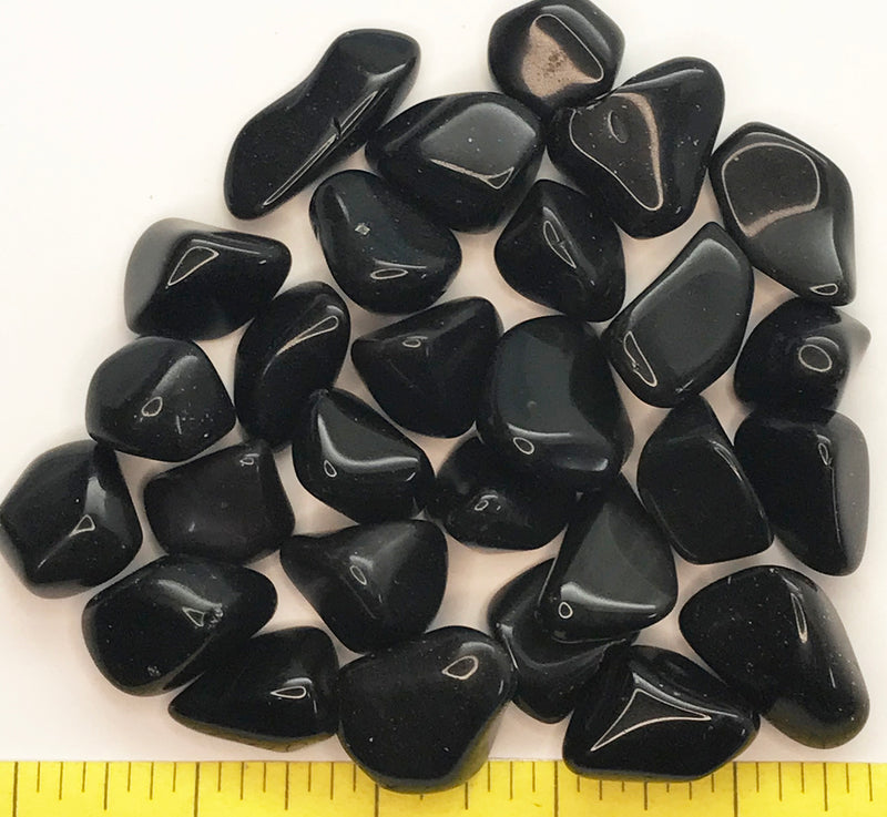 OBSIDIAN Rainbow Medium ( 3/4  to 1") polished volcanic glass  1/2 lb