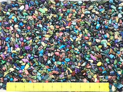 Gemstone Mix dyed X-Small (5/16-5/8") polished mixed gemstones.  1/2 lb.