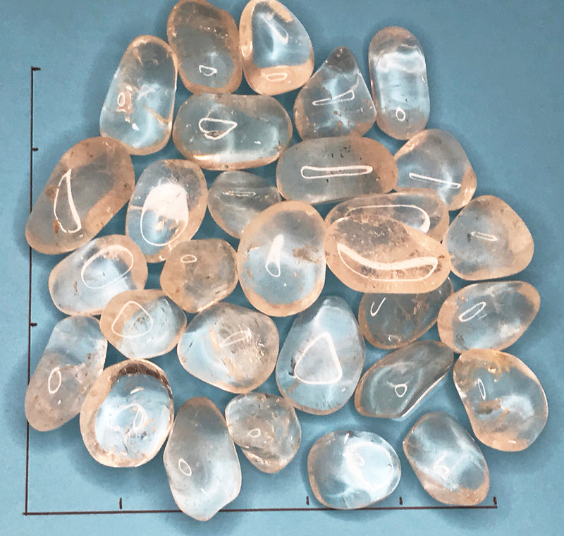 QUARTZ Rock Crystal Clear Large (7/8" - 1-1/4") polished stones,   1 lb