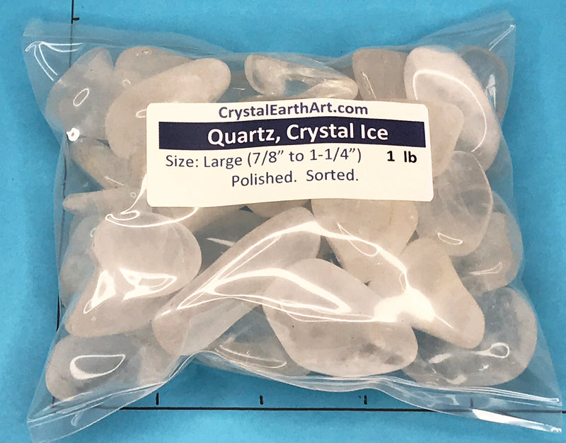 QUARTZ Crystal Ice Large (7/8" - 1-1/4") polished stones,   1 lb