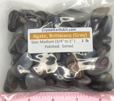 AGATE BOTSWANA Medium ( 3/4" to 1" ) polished stones.    1 lb