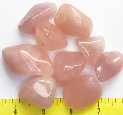 QUARTZ Rose X-Large (1-1/4 - 2") Grade A polished stones 1/2 lb.