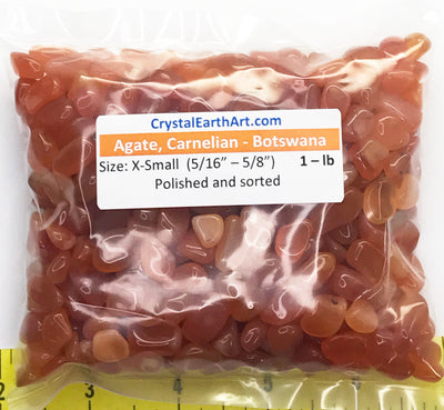 Agate CARNELIAN Botswana X-Small (5/16 to 5/8") polished orange     1 lb