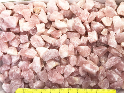 ROSE QUARTZ. Natural Crystals, size: 1-2" rough stones 1/2 lb.