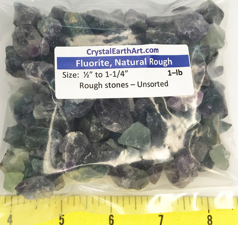 FLUORITE Mixed Colors 1/2" to 1-1/4" Rough Stones Crystals   1 lb