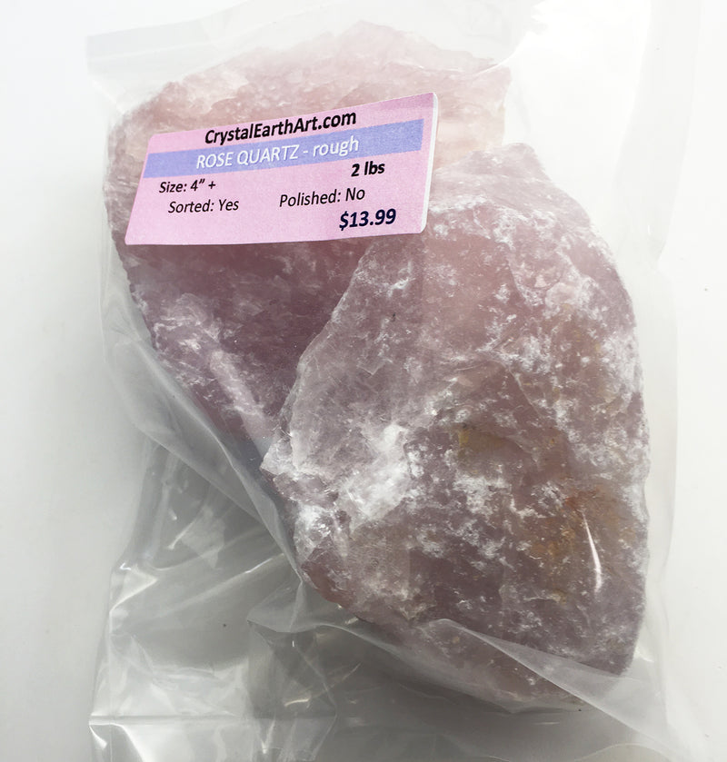 QUARTZ ROSE Natural Crystals, size: 4"+ rough stones         2 lbs.