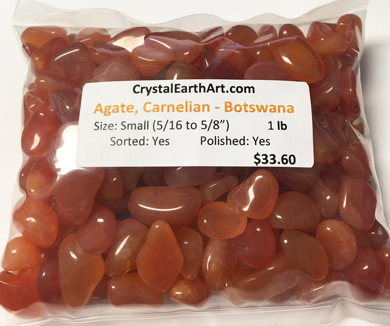 AGATE CARNELIAN Botswana Small (1/2 to 3/4") polished orange     1 lb