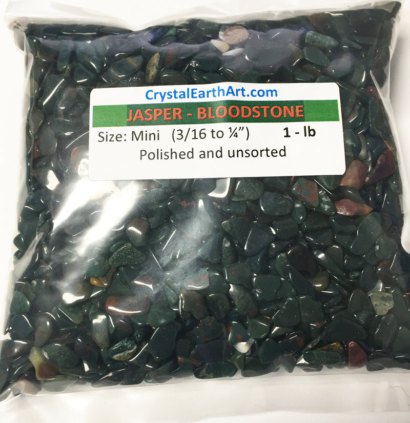 JASPER BLOODSTONE Mini (3/16"- 1/4") polished stones, 1 lb bulk