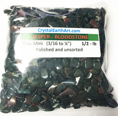 JASPER BLOODSTONE Mini (3/16"- 1/4") polished stones, 1/2 lb bulk