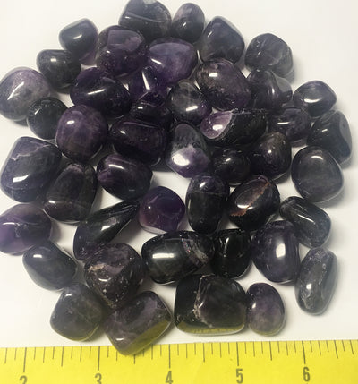 AMETHYST DARK Medium (3/4 to 1") polished stones 1 lb