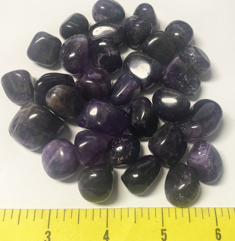 AMETHYST DARK Medium (3/4 to 1") polished stones 1/2 lb