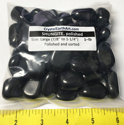 SHUNGITE size Large (7/8" to 1-1/4") polished EMF absorber    1 lb